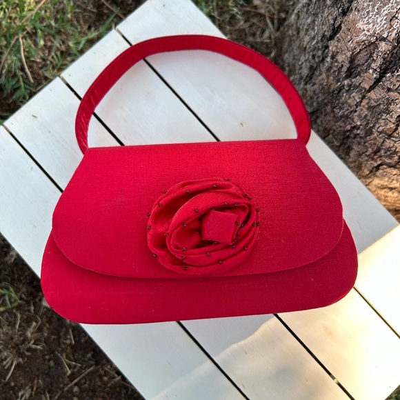 Red Satin Special Occasion Mini Bag NWT - Picture 5 of 9
